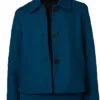 Buy Now Ella Maisy Purvis TV Series Patience Season 01 Patience Evans Blue Cropped Jacket For Unisex