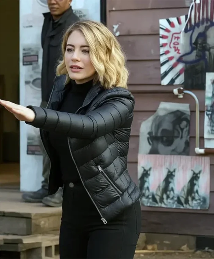 Buy Now Emilia Harcourt TV Series Peacemaker Season 02 Jennifer Holland Black Puffer Jacket For Unisex