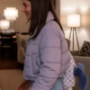 Buy Now Emily Movie Before Your Father Finds Us 2025 Jaeda Lily Miller Lilac Puffer Jacket For Unisex