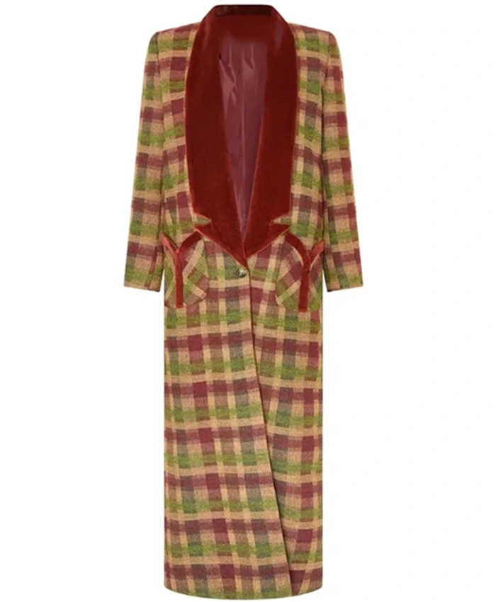 Buy Now Erika Christensen TV Series Will Trent Season 03 Angie Polaski Multicolor Checkered Coat For Unisex
