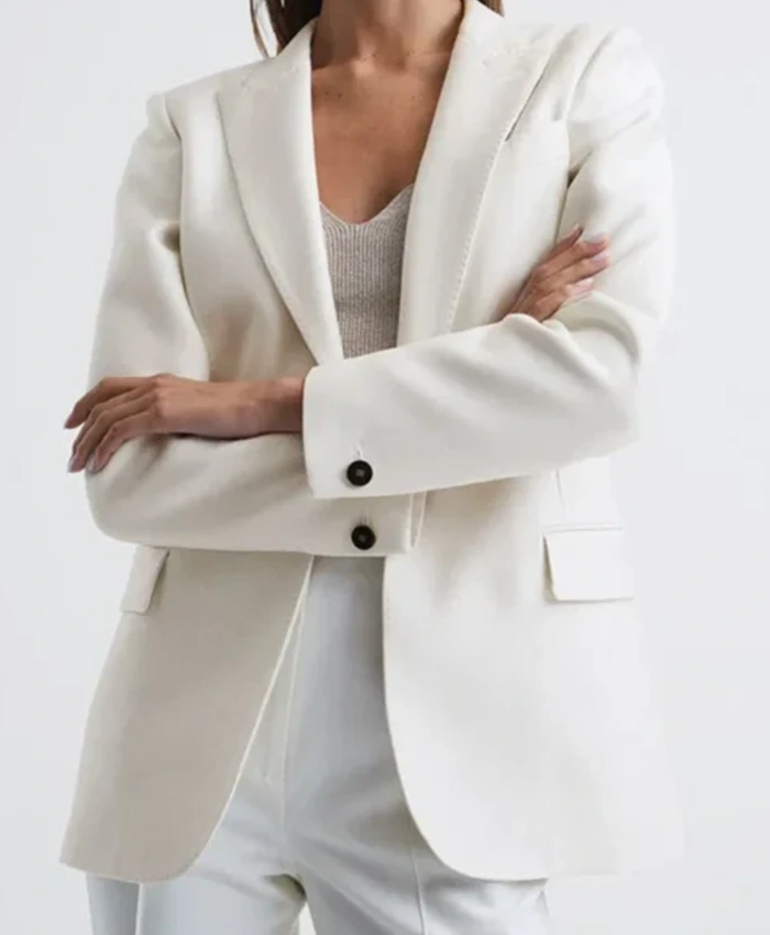 Buy Now Evelyn Jones TV Series Strife Season 02 Asher Keddie White Blazer For Unisex