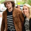 Buy Now Fashion Show Aaron Taylor Johnson Brown Suede Leather Jacket For Sale