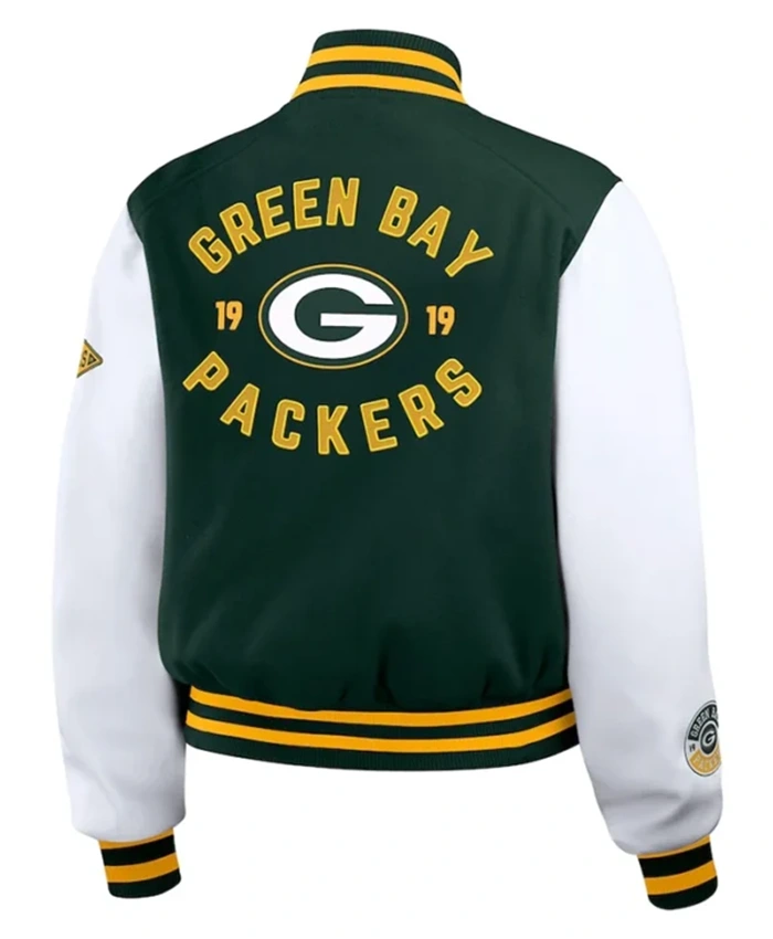 Buy Now Green Bay Packers WEAR Green And White Vintage Bomber Jacket For Unisex