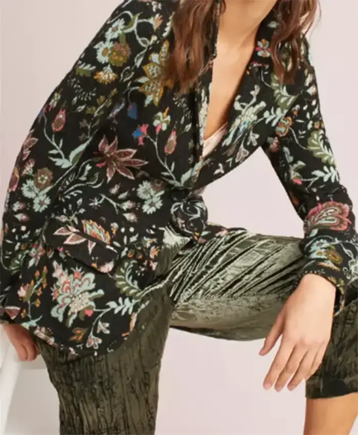 Buy Now Hattie Adams TV Series Days Of Our Lives 2025 Deidre Hall Black Floral Blazer For Unisex