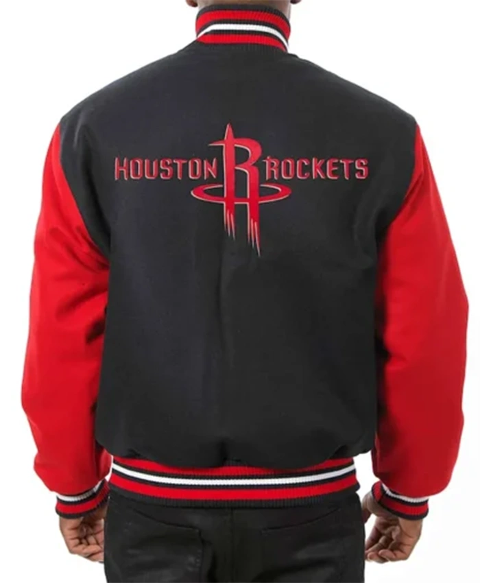Buy Now Houston Rockets Black And Red Varsity Jacket For Men And Women