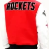 Buy Now Houston Rockets Full Snap Red And White Varsity Jacket For Men And Women