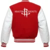 Buy Now Houston Rockets NBA Letterman Red And White Jacket For Men And Women