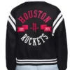 Buy Now Houston Rockets Printed Logo Black Varsity Jacket For Men And Women