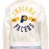 Buy Now Indiana Pacers Printed Logo Beige Varsity Jacket For Unisex
