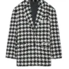 Buy Now Isla Gordon TV Series Running Point 2025 Kate Hudson Houndstooth White And Black Blazer For Unisex