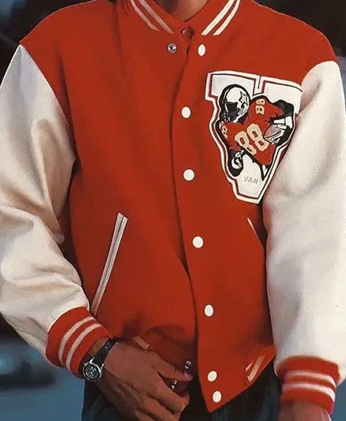 Buy Now Jaafar Jackson Movie Michael 2025 Red And White Varsity Jacket For Men And Women