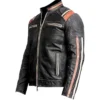 Buy Now James Cafe Racer Black Striped Leather Jacket For Men And Women
