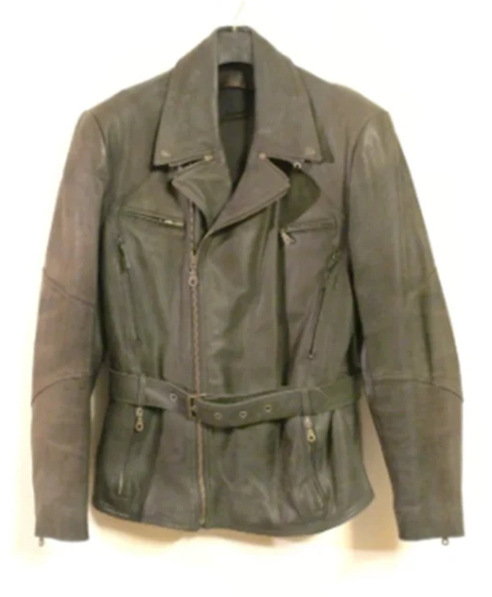 Buy Now Jeffrey Dean Morgan TV Series The Walking Dead Dead City Season 02 Green Leather Moto Jacket For Unisex