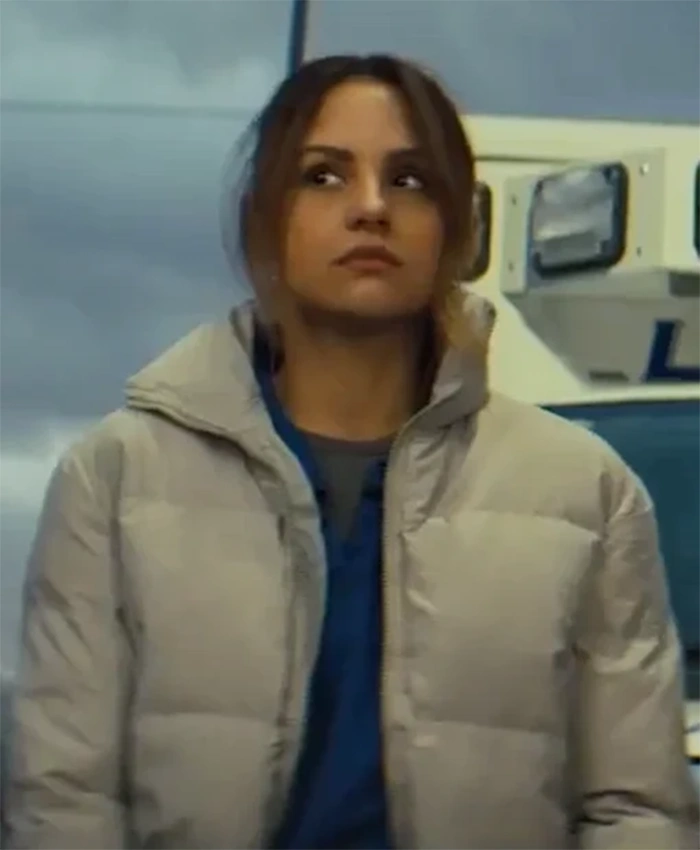 Buy Now Jessica Movie Code 3 2025 Aimee Carrero Grey Puffer Jacket For Men And Women