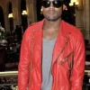 Buy Now Kanye West Red Biker Leather Jacket For Sale