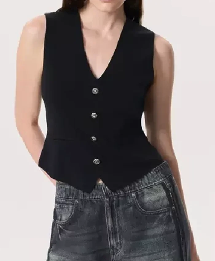 Buy Now Kris Fine TV Series Small Achievable Goals Season 01 Meredith MacNeill V Neck Black Vest For Unisex
