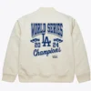 Buy Now LA Dodgers World Series Champions Cream Bomber Jacket For Unisex