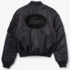 Buy Now Lacoste Oversized Contrast Black Bomber Jacket For Men And Women