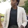 Buy Now Lantha Richardson TV Series Will Trent Season 03 Faith Mitchell White Striped Blazer For Unisex