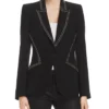 Buy Now Lauralee Bell Bold And The Beautiful 2025 Christine Blair Williams Lace Trim Black Studded Blazer For Unisex