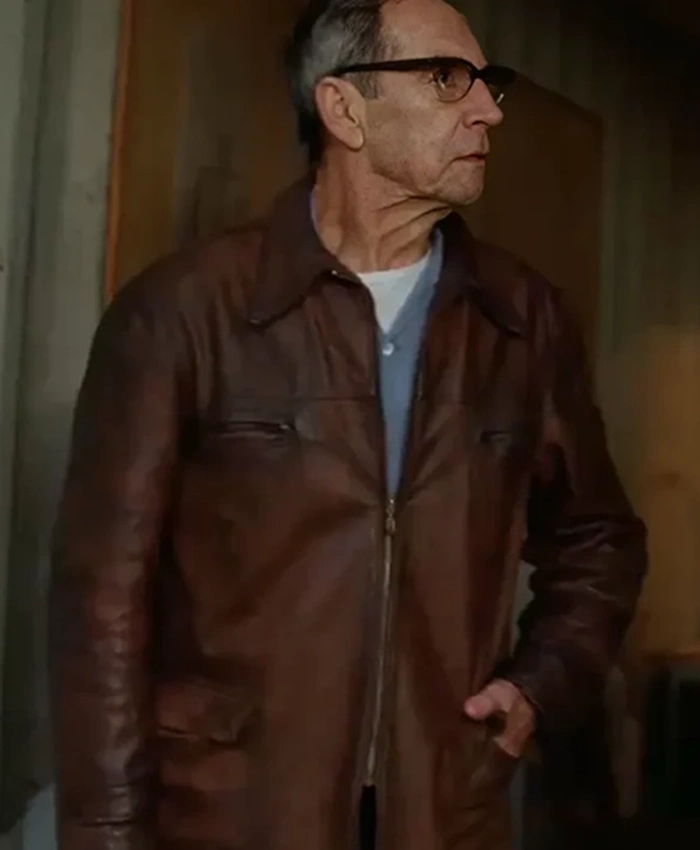 The Brutalist 2024 Jonathan Hyde Brown Leather Jacket - Image 2