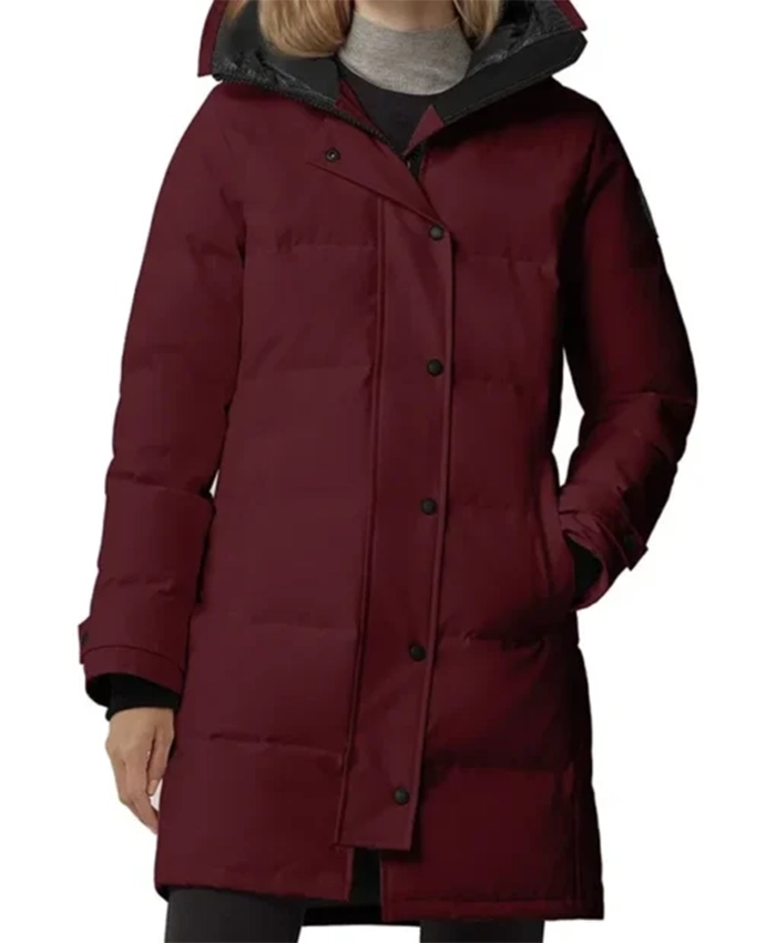 Buy Now Lyla Novak TV Series Chicago Fire Season 13 Jocelyn Hudon Maroon Puffer Hooded Coat For Unisex