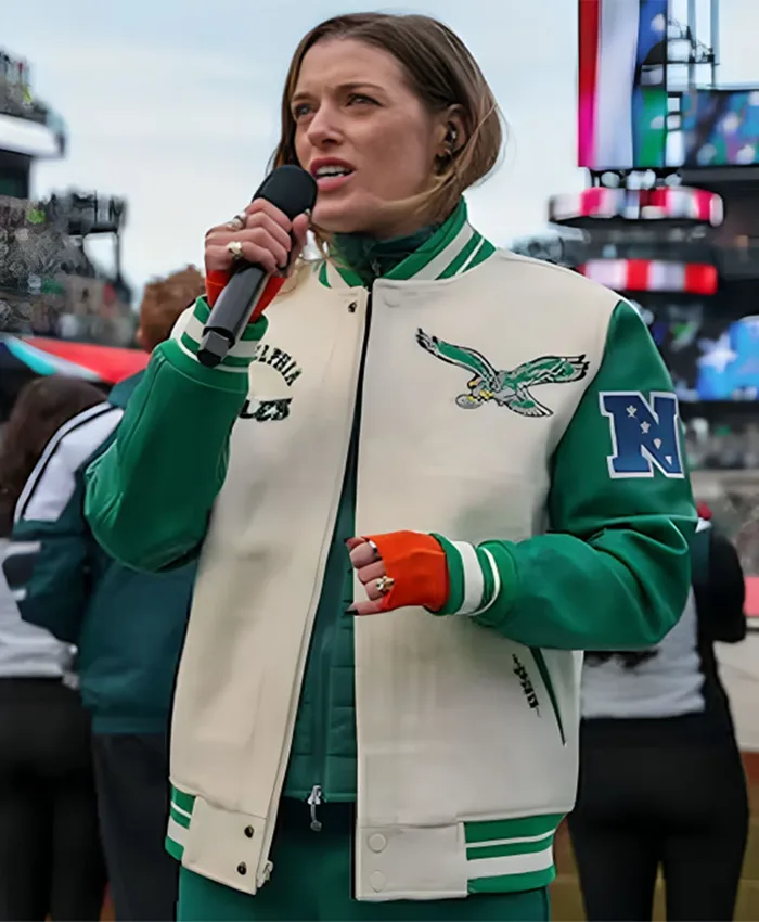 Alternative view of Mary Kate Morrissey Eagles Letterman Varsity Jacket