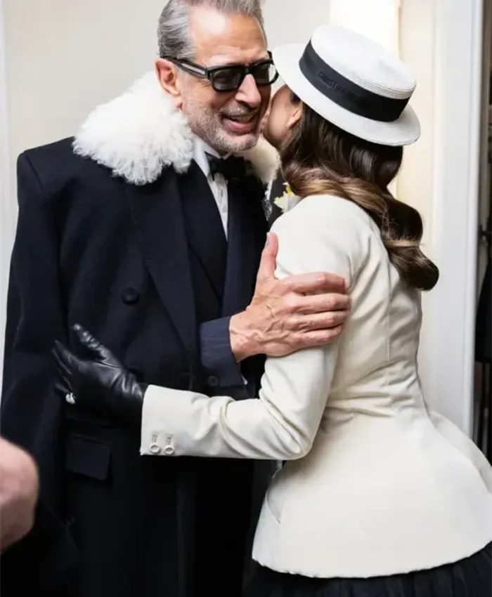 Buy Now Met Gala 2025 Jeff Goldblum Black Fur Collar Trench Coat For Men And Women