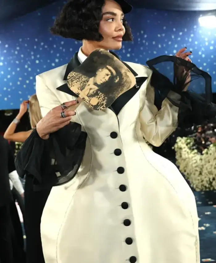 Buy Now Met Gala 2025 Tessa Thompson Wool OFF White Coat For Men And Women