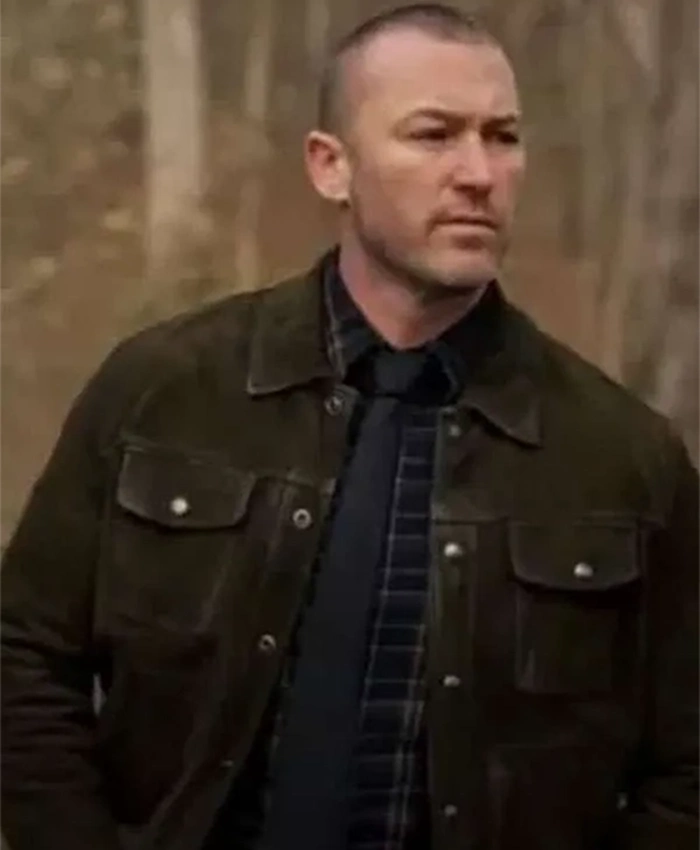 Buy Now Michael Ormewood TV Series Will Trent Season 03 Jake McLaughlin Olive Green Suede Leather Jacket For Unisex