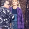 Buy Now Michelle Movie The Electric State 2025 Millie Bobby Brown Purple Plaid Jacket For Unisex