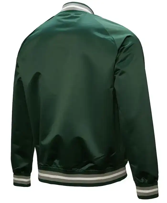 Buy Now Michigan State Spartans Lightweight Green Satin Jacket For Sale