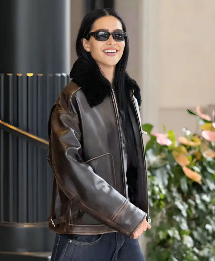 Buy Now Milan Fashion Week Amelia Gray Hamlin Leather Jacket For Sale