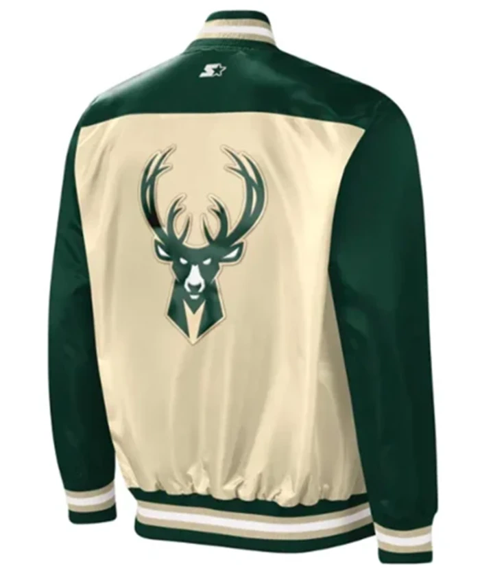 Buy Now Milwaukee Bucks The Tradition Ii Green And Cream Varsity Jacket For Unisex