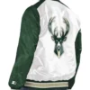 Buy Now Milwaukee Bucks White And Hunter Green Renegade Varsity Jacket For Unisex