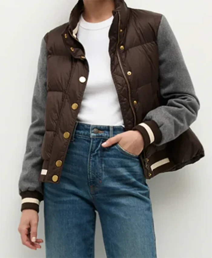 Buy Now Missy Peregrym TV Series FBI Season 07 Maggie Bell Brown And Grey Puffer Jacket For Unisex