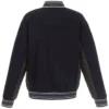 Buy Now Montreal Canadiens Accent Navy Blue And Charcoal Varsity Jacket For Men And Women