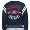 Buy Now Montreal Canadiens Printed Logo Navy Blue Varsity Jacket For Men And Women
