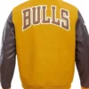 Buy Now NBA Chicago Bulls Classic Black And Yellow Varsity Jacket For Men And Women
