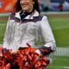 Buy Now NFL Denver Broncos Cheerleaders White Fringe Jacket For Unisex
