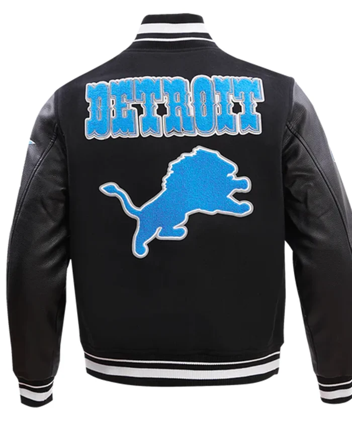 Buy Now NFL Detroit Lions Retro Classic Black Varsity Jacket For Unisex