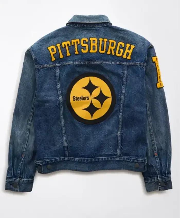 Buy Now NFL Pittsburgh Steelers Blue Denim Jacket For Men And Women