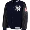 Buy Now NY Yankees Aaron Boone Navy Blue And Black Varsity Jacket For Men And Women