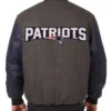 Buy Now New England Patriots American Team Charcoal And Blue Varsity Jacket For Unisex