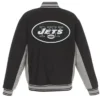 Buy Now New York Jets Black And Grey Varsity Jacket For Men And Women