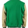 Buy Now New York Jets Green And Beige Letterman Varsity Jacket For Men And Women