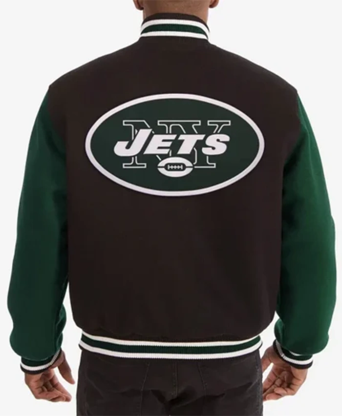 Buy Now New York Jets Green And Black Varsity Jacket For Men And Women