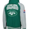 Buy Now New York Jets Green And Grey Hooded Bomber Jacket For Men And Women