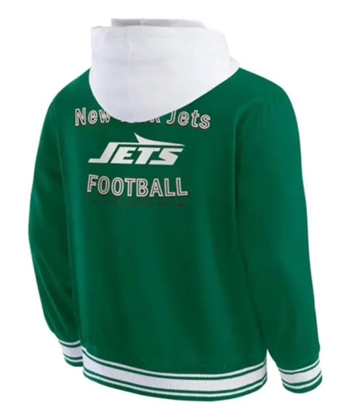 Buy Now New York Jets Green Cotton Hooded Varsity Jacket For Men And Women