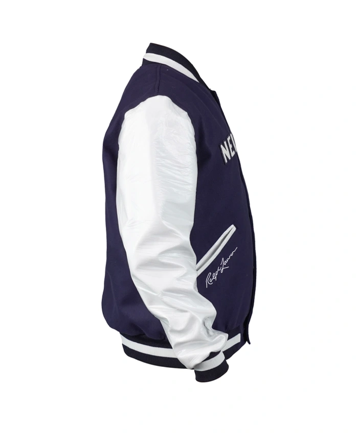 Buy Now New York Yankees Ralph Lauren Black And White Varsity Jacket